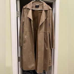 Tahari Light Brown Suede Coat